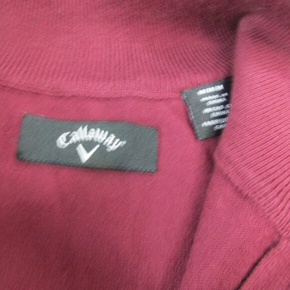 Callaway Golf‎ Sweater Vest Mens Medium Burgundy Knitted Sleeveless Quarter Zip - Picture 4 of 9